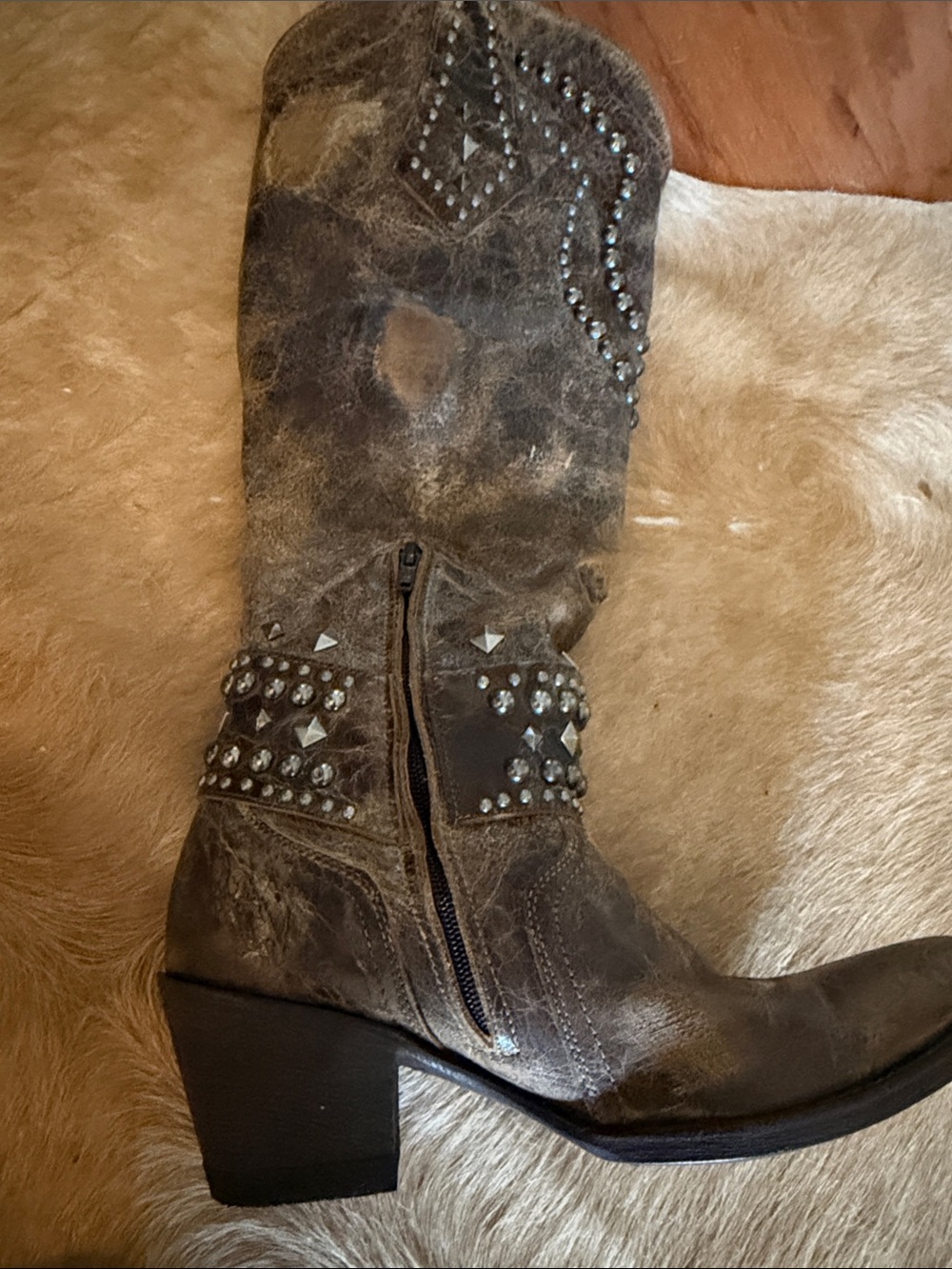 Old Gringo Brown Studded Heeled Cowboy Boots - Picture 5 of 8